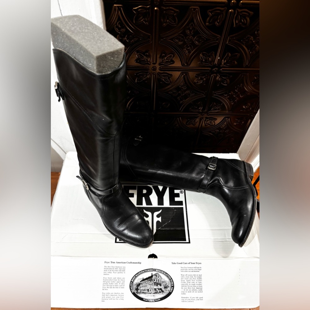 Frye Dorado Black Leather Tall Riding boot